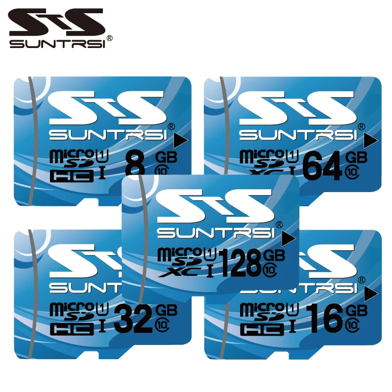 Suntrsi Microsd sd карта 128 ГБ 64 памяти высокая скорость класс 10 Мини TF 32 16 Хранение Micro SD