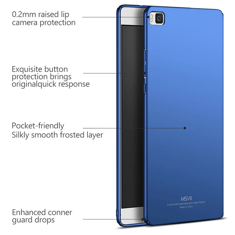 P8 Lite чехол MSVII тонкий матовый для Huawei P8Lite ультра жесткий ПК 2016 чехлы телефонов |