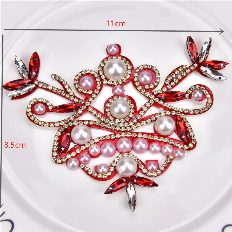 2pcs/Lot mix Crystal Rhinestone Applique Flatback Sew On Claw Rhinestone pearl For Wedding Dress Decoration Belt Shoes Clothing