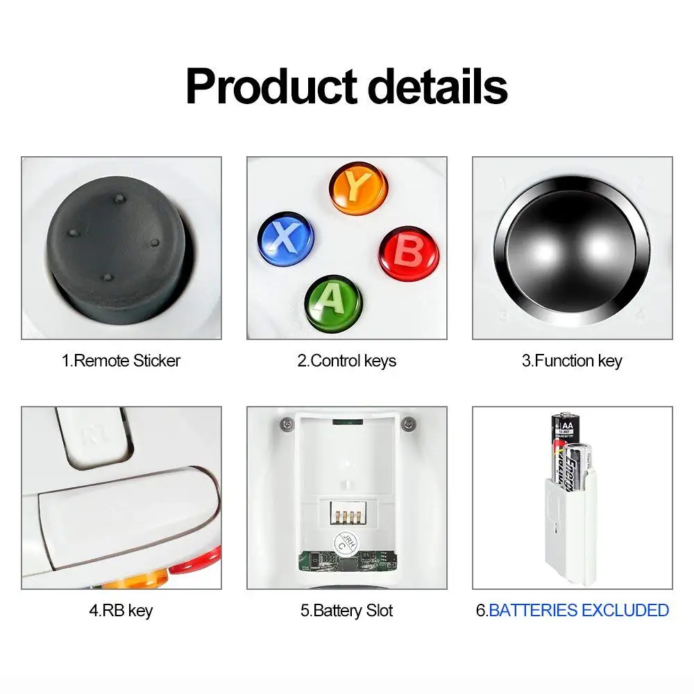 Игровой контроллер для x box 360 геймпадов аксессуары игр белый двойной ударный