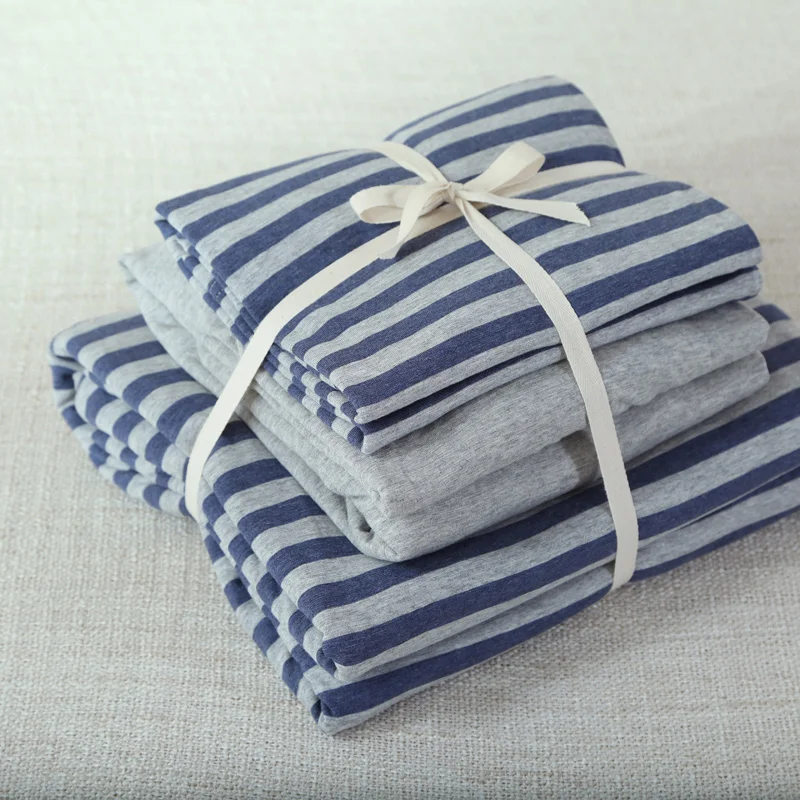 4 шт. трикотажные комплекты постельного белья из 100% хлопка|stripe quilt cover|quilt coverbedding set