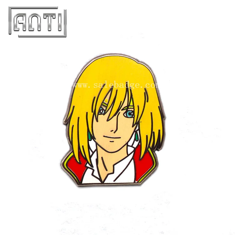 

Custom lapel pin hard enamel Howl yellow hair badges collection gifts Cartoon
