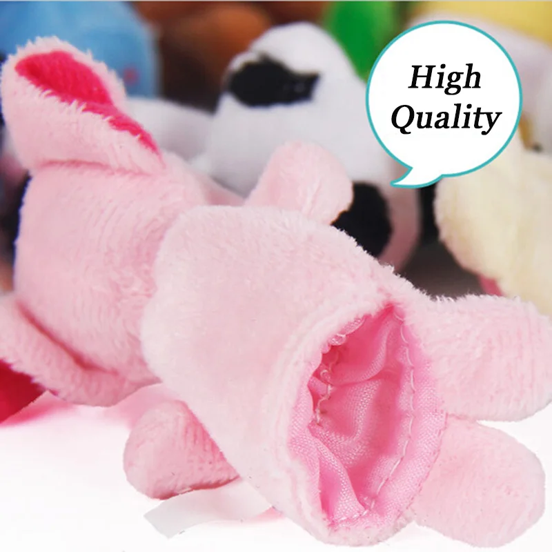 

10PCS Cute Cartoon Biological Animal Finger Puppet Plush Toys Child Baby Favor Dolls Boys Girls Finger Puppets FZH