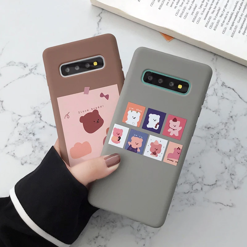 Чехлы YHBBCASES с забавным мультяшным медведем мягкие чехлы из ТПУ для samsung S8 S9 S10 Plus