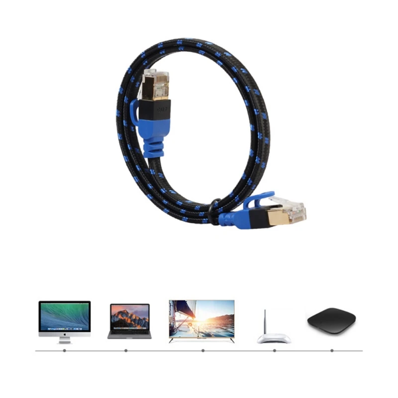 Прочный 50 см1 м 2 3 5 10 15 20 CAT7 Ethernet Интернет-сеть плоский кабель LAN шнур для