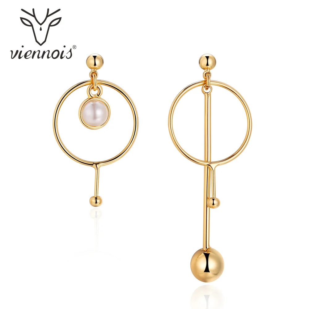 Viennois Мода золото Цвет имитация жемчуга Длинные Висячие серьги для женщин