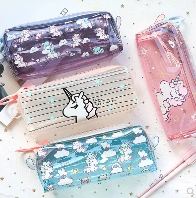 Креативная большая молния кавайный пенал Единорог большой карандаш сумка