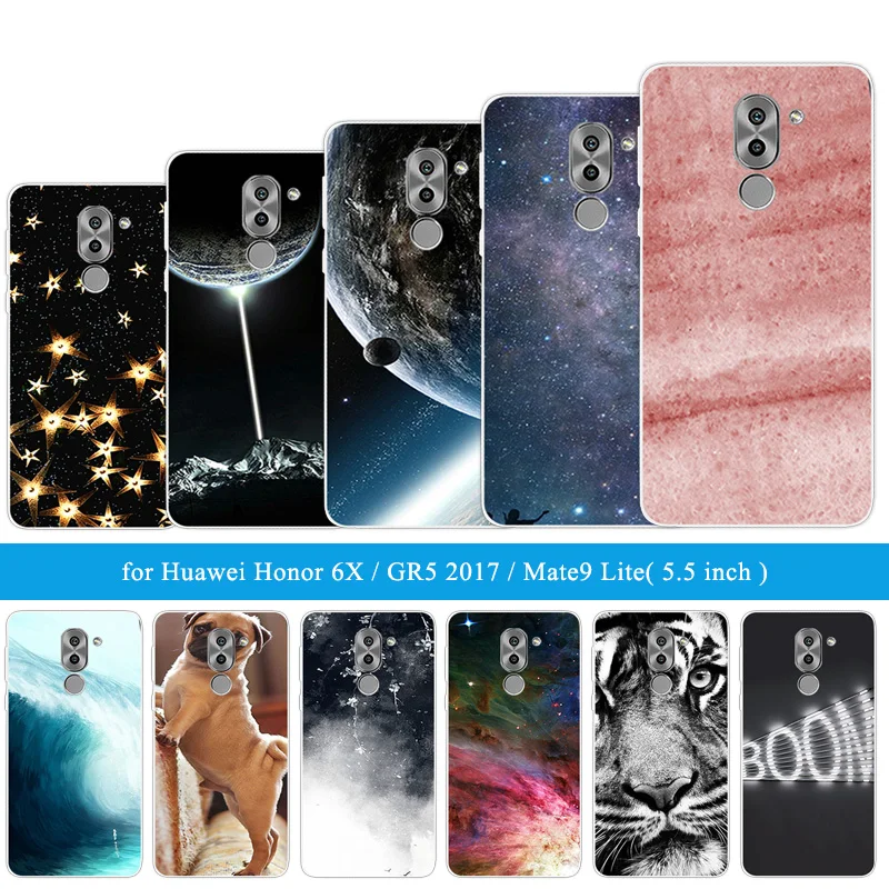 Для Huawei Honor 6X/GR5 2017 чехол силиконовый задняя крышка Черный матовый 5 дюймов TPU для
