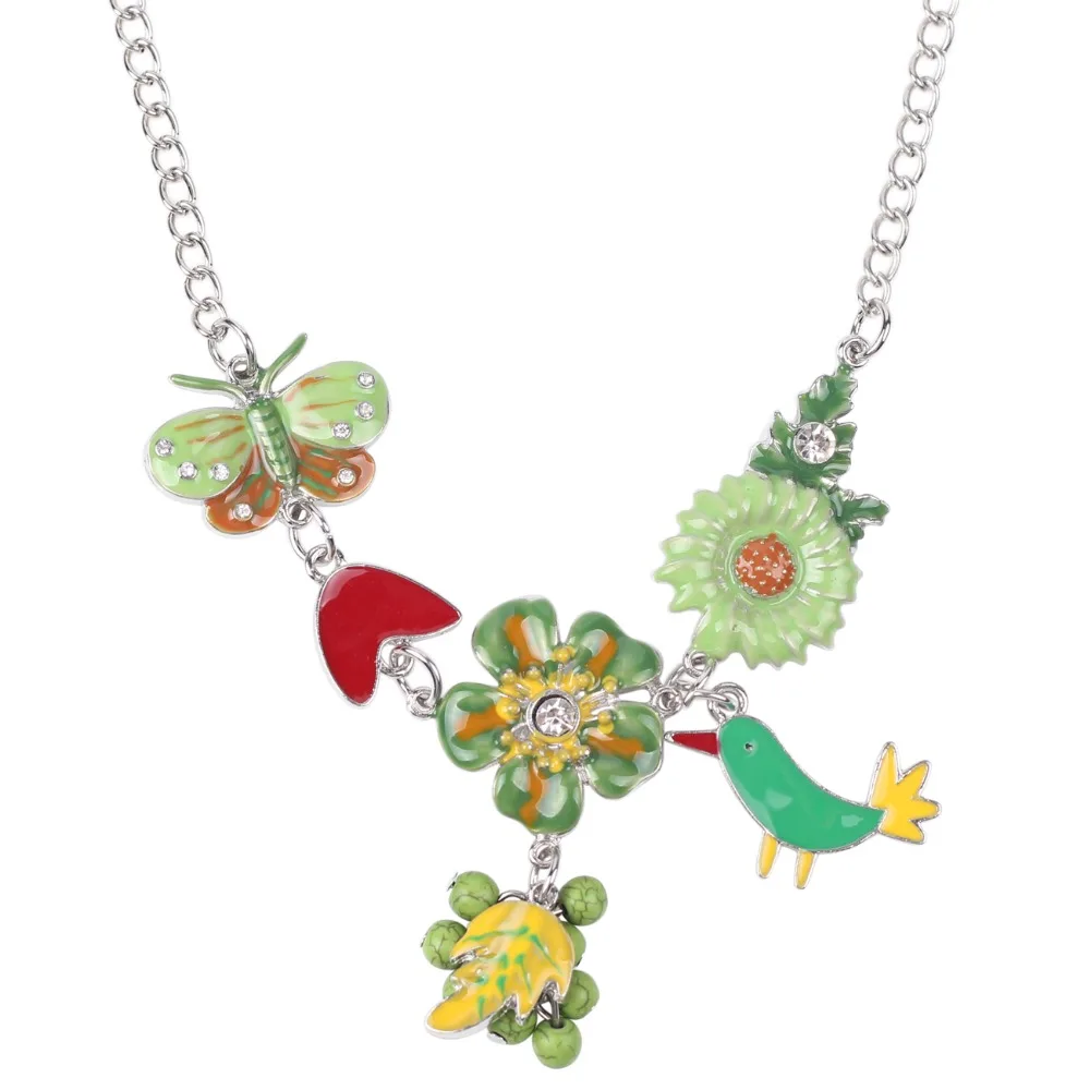 Женское ожерелье с подвеской в виде птицы цветка и бабочки|jewelry for women|statement chokerchain