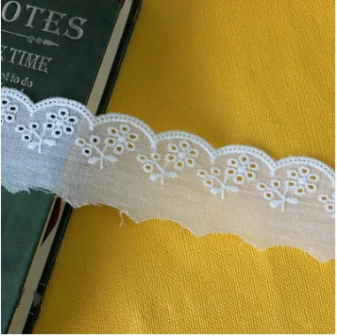 15Yards/pack New Cotton Strip Flower Embroidery Clothing Skirt LaceHome Textile Accessories Width 4 cm | Дом и сад
