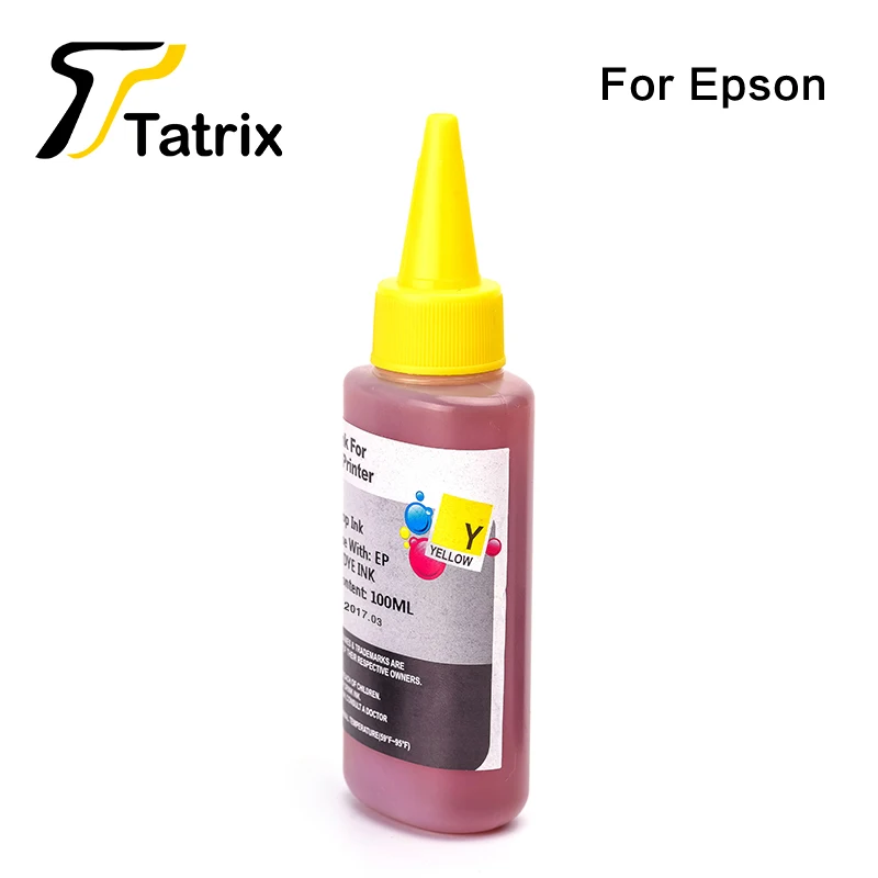 Чернила для чернил Tatrix Refill 4x100 мл чернильного картриджа Epson T1281 T0731 T1291 T0981 T0921 BK/C/M/Y |