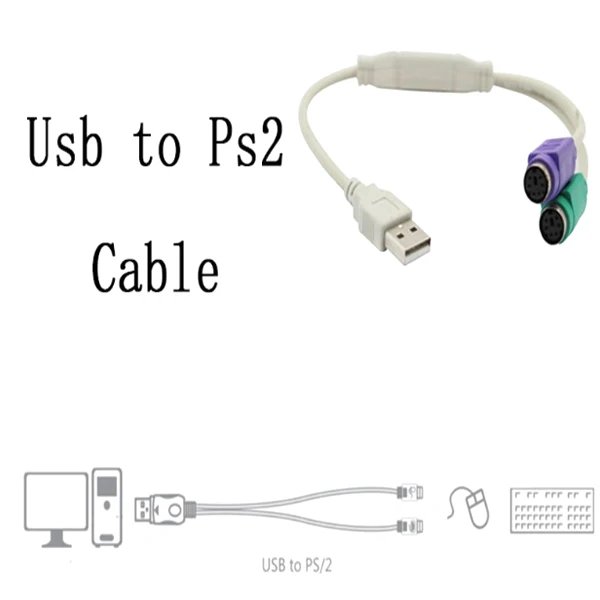 Конвертер адаптер кабель USB папа 2 PS2 Женский Клавиатура Мышь прочный Y сплиттер