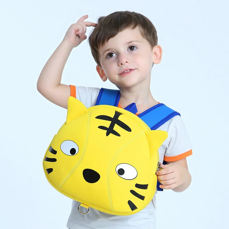 Нейлоновый мини-рюкзак CR для мальчиков 3-6 лет милый желтый с изображением тигра