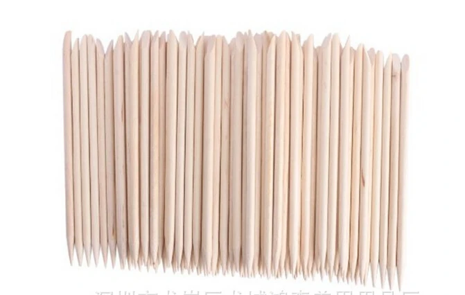 

100pcsX100mm Nail Art Design Orange Wood Stick Cuticle Pusher Remover Manicure Care + Free Shipping 015