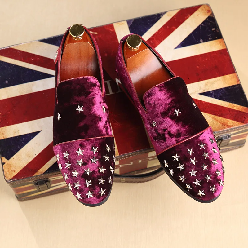 2018 новые мужские вечерние туфли с металлическими звездами черные розовые