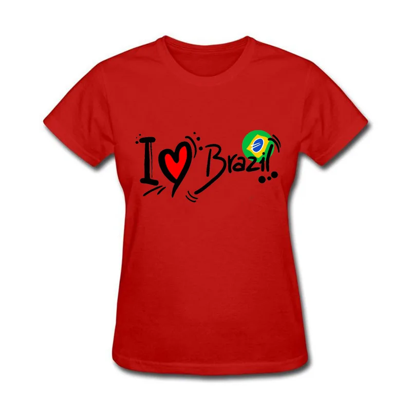 Модная летняя стильная забавная футболка из хлопка с надписью I Love Brazil для