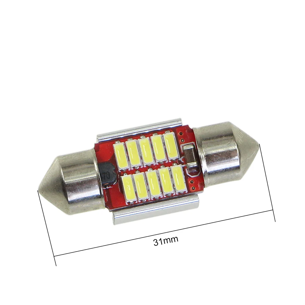 KEIN 6 шт. festoon 31 мм Светодиодная автомобильная лампа C5W C10W 36 39 41 4014 Внутреннее