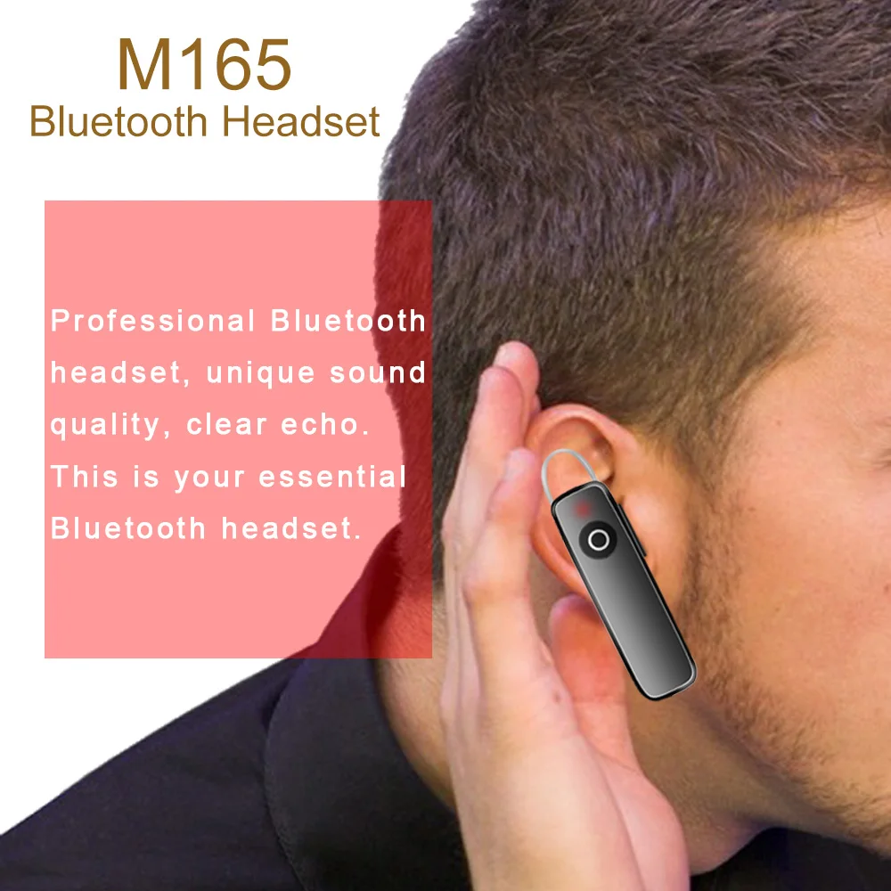 M165 Мини Bluetooth 4 1 гарнитура Беспроводные наушники с микрофоном Регулировка