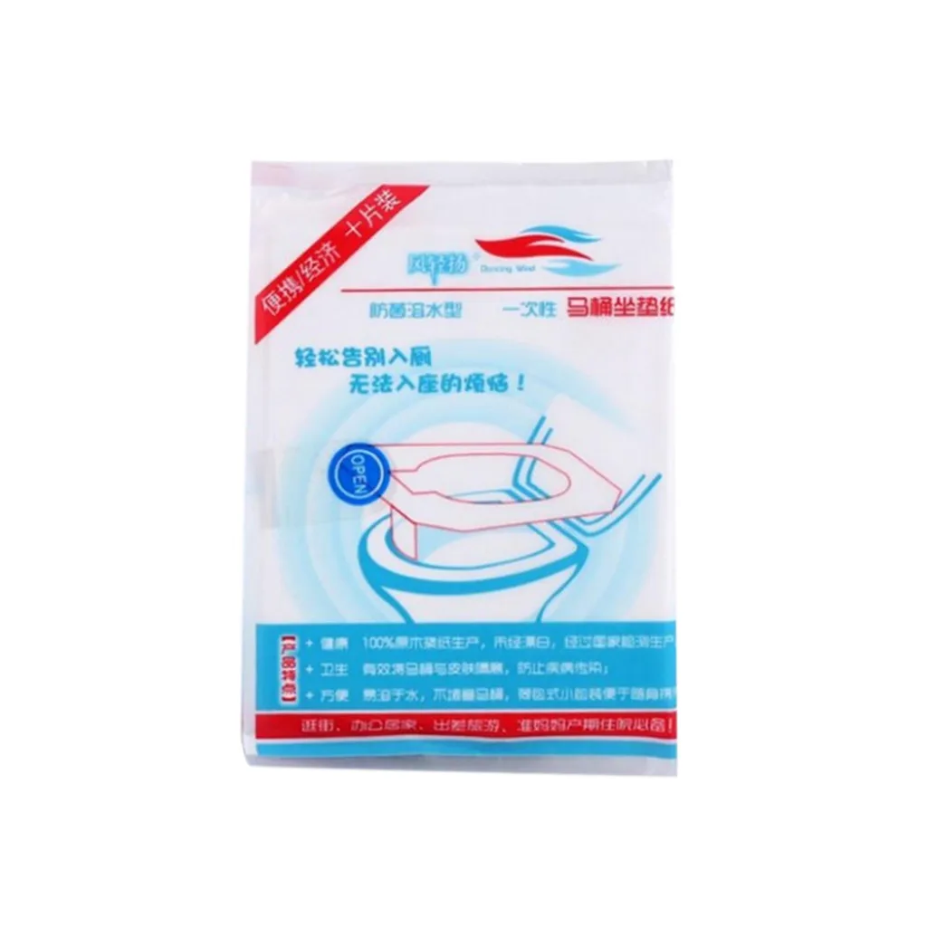 20 шт. одноразовые чехлы для сидений унитаза размер кармана смывается бумажный