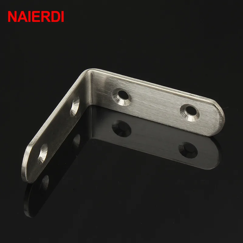 NAIERDI 2 шт. 65x65x20 мм Угловые скобы из нержавеющей стали стеклянные защитные крепежи