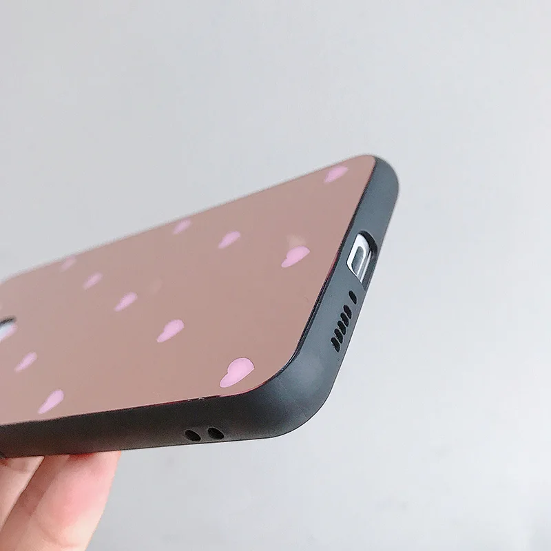 Luxury Heart Mirror Case for Huawei Honor 8X 8A V20 Hard Cover Coque Mate 20 Makeup Hoesjes Girls |