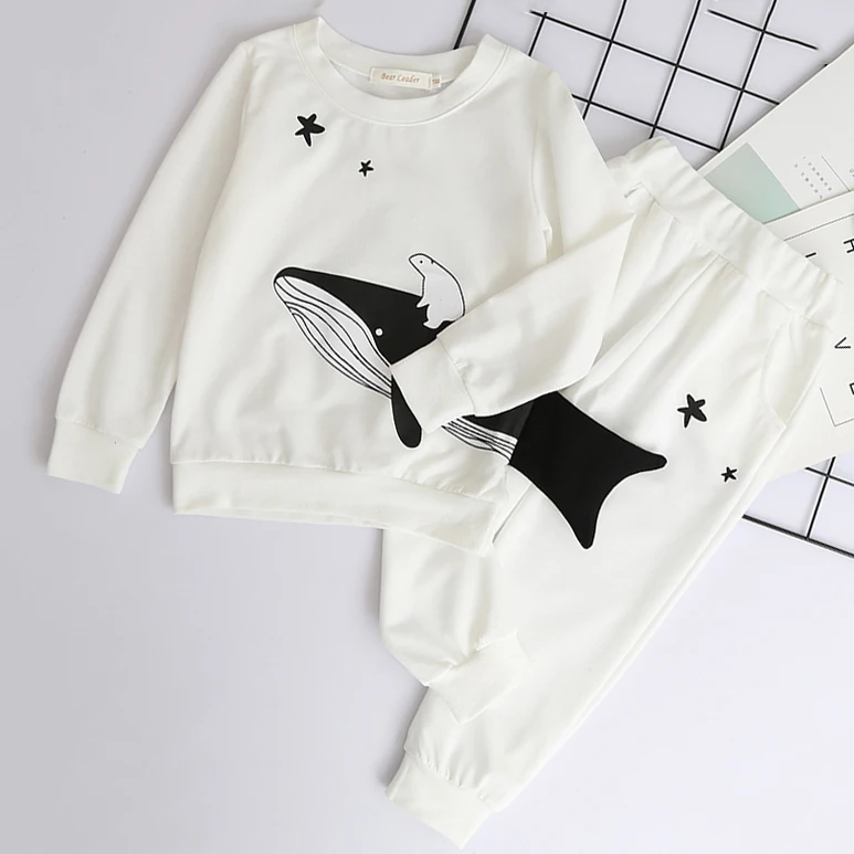Bear Leader Autumn Children Boys Clothes Sets Long Sleeve T-shirt+Jeans 2pcs Kids Suits Cartoon Car Pattern Clothing | Детская одежда и