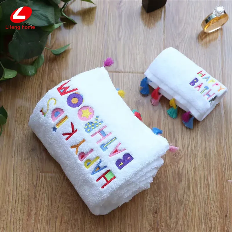 Комплект полотенец с кисточками пляжное полотенце вышивкой высококачественное