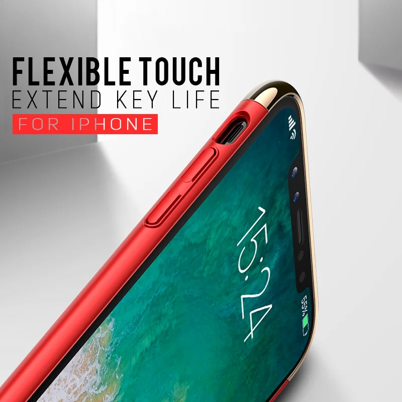 NFH Роскошные антидетонационных чехол для телефона айфон X 8 Plus металлик Coque крышка
