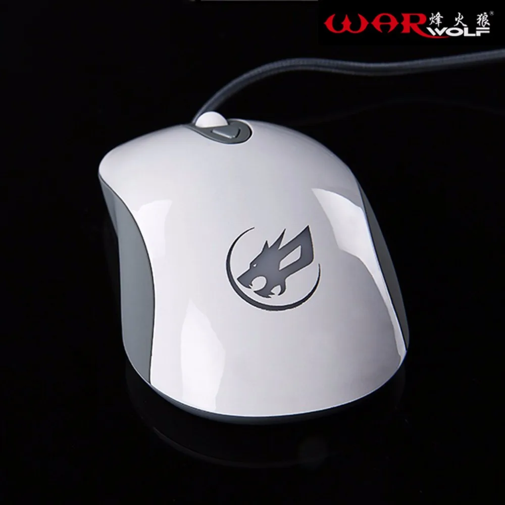 WarWolf профессиональная 2400 dpi 4 кнопки 4D USB Оптическая Проводная игровая мышь Мыши компьютерные мыши для любителей геймеров