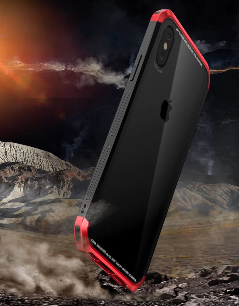 Роскошный прозрачный чехол для телефона Apple iPhone X бампер 7 8 Plus стеклянная задняя