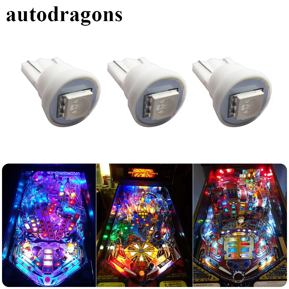 100 шт./упаковка светодиодные лампы autodragon 5050 SMD 6 3 В AC 555|pinball led|led wedge bulbpinball led bulbs |