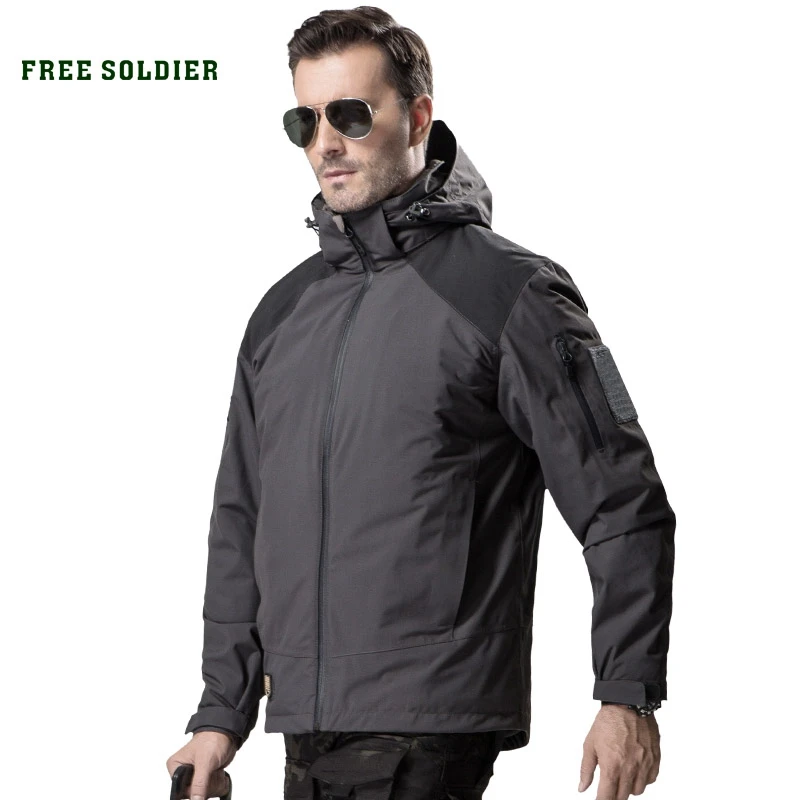 

FREE SOLDIER outdoor tactical military jacket men soft shell hooded cloth windproof warmth coat for camping hunting 2 sets