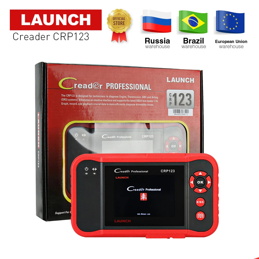 Запуск Профессиональный Creader CRP123 OBD2 считыватель кодов сканирующий инструмент 3 5