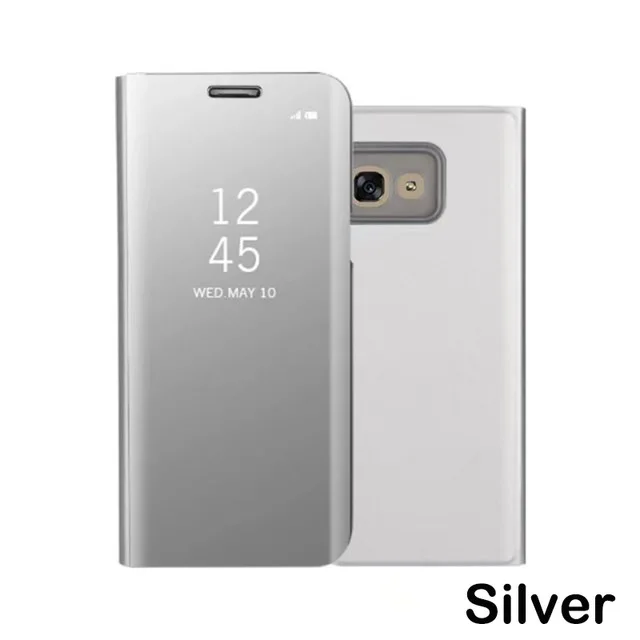 Роскошный зеркальный чехол Fundas для samsung Galaxy A5 SM-A520F SMA520F Чехол кожаный флип смарт-подставка для сна для samsung A5 - Цвет: Silver
