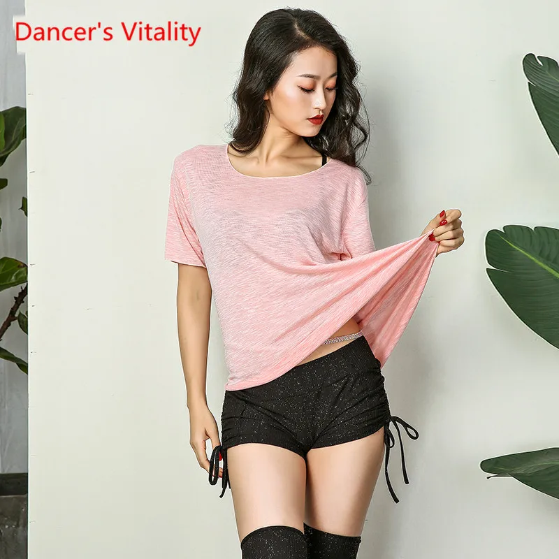 Sexy Round neck Belly Dance top Comfort short Sleeves Clothes Practice Costume For Women 5 colors | Тематическая одежда и