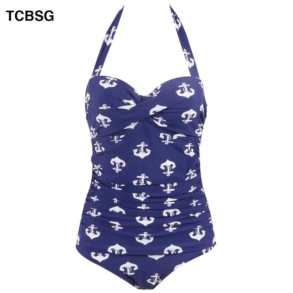 TCBSG 2019 New Sexy One Piece Swimsuit Plus Size Swimwear Women Bodysuit Bathing Suit Beachwear Retro Vintage Print | Спорт и