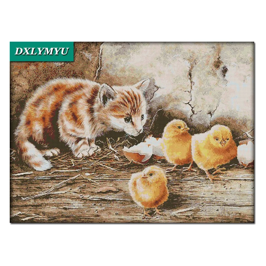 DIY Алмазная мозаика стразы Кристальные кошки и цыплята вышивка крестиком узор в