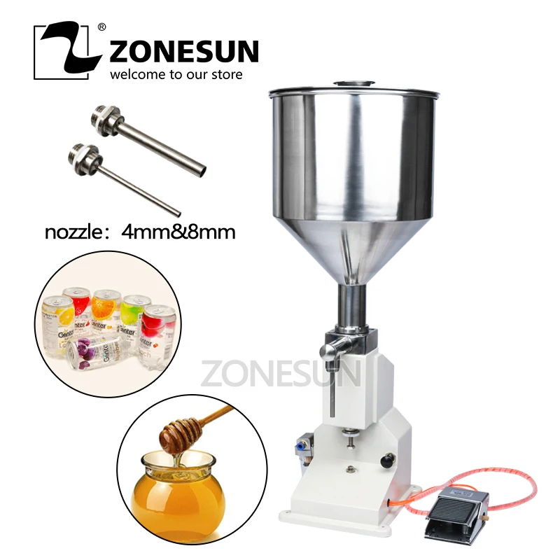 ZONESUN педаль крем шампунь жидкость arekipe поршень разливочная машина Вертикальная