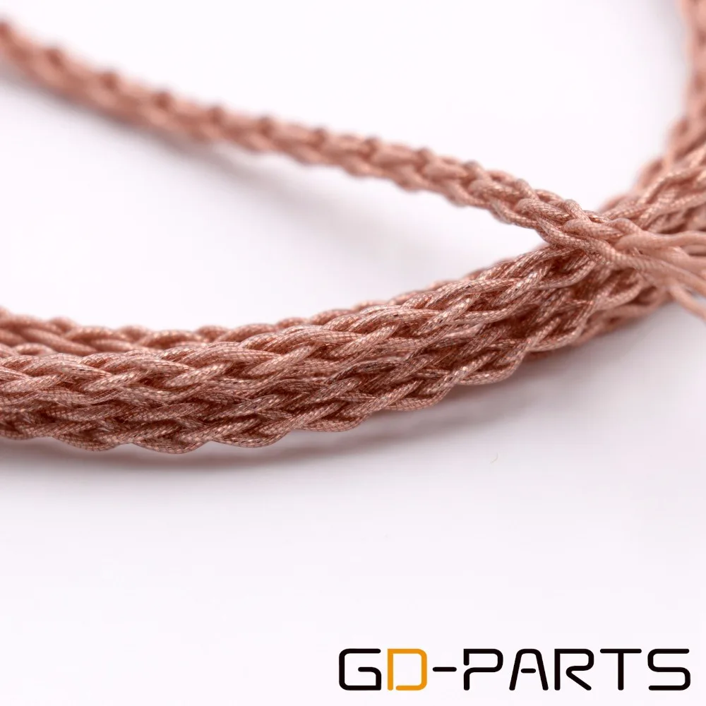 GD PARTS Гибкая оплётка 6N OCC медный кабель для наушников из мягкого ПВХ Серебристая