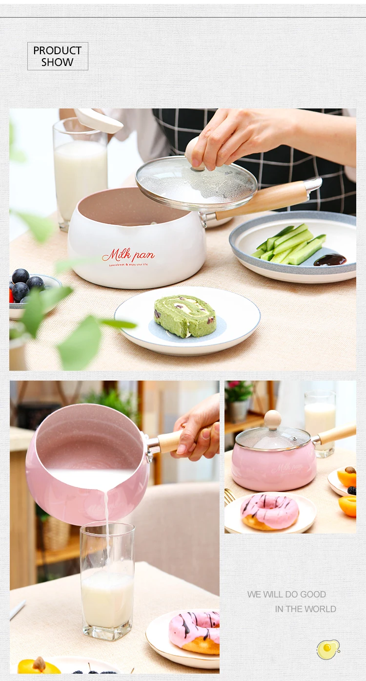 Justcook 16 см мини молочные сковороды Рождественский подарок шоколадный молочный суп без пригорания кастрюля общего использования для газовой и индукционной плиты
