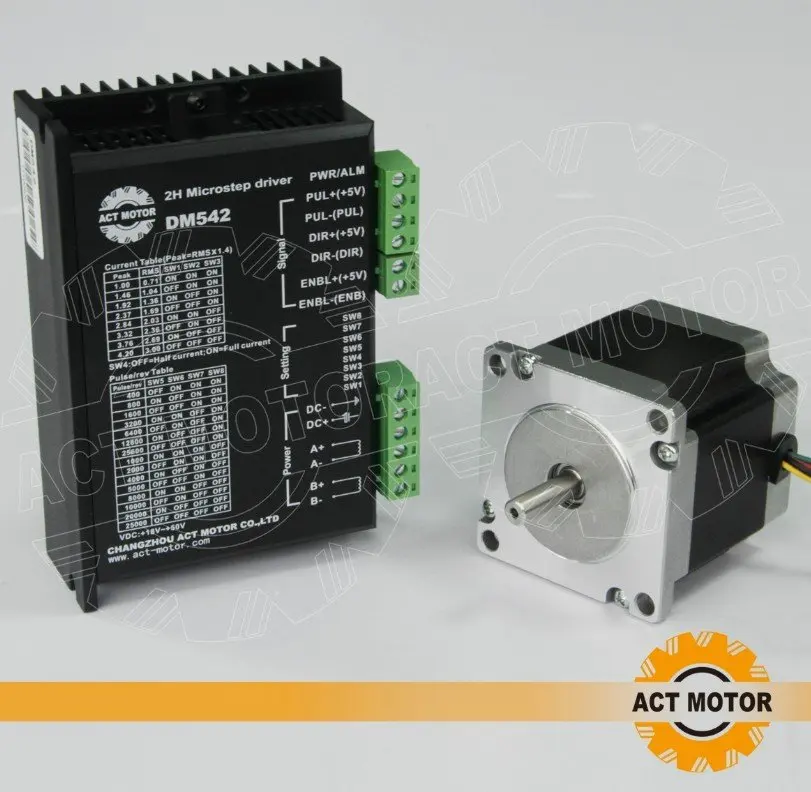 Nema 23 шаговый двигатель 56 мм 178oz in/2A с драйвером 4.2A 128 micsteps 18 50VDC|nema stepper motor|stepper motornema |