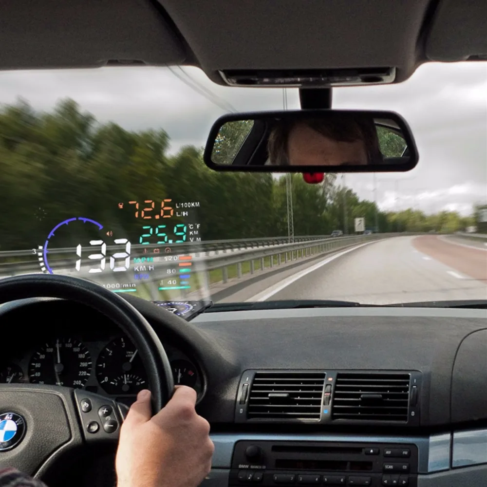 Автомобильный диагностический сканер OBD2 5 дюйма светодиодный дисплей HUD для
