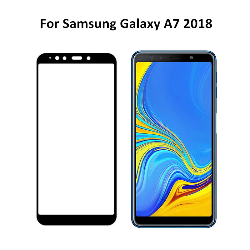 Закаленное стекло для Samsung Galaxy A7 2018 2 шт. защита экрана от царапин 2.5D