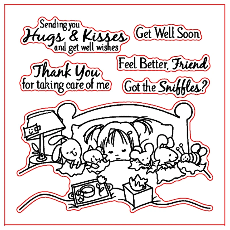 

Little Girls Sleeping Pattern Prints Transparent Clear Silicone Stamp/Seal for DIY scrapbooking/photo album Decor card making