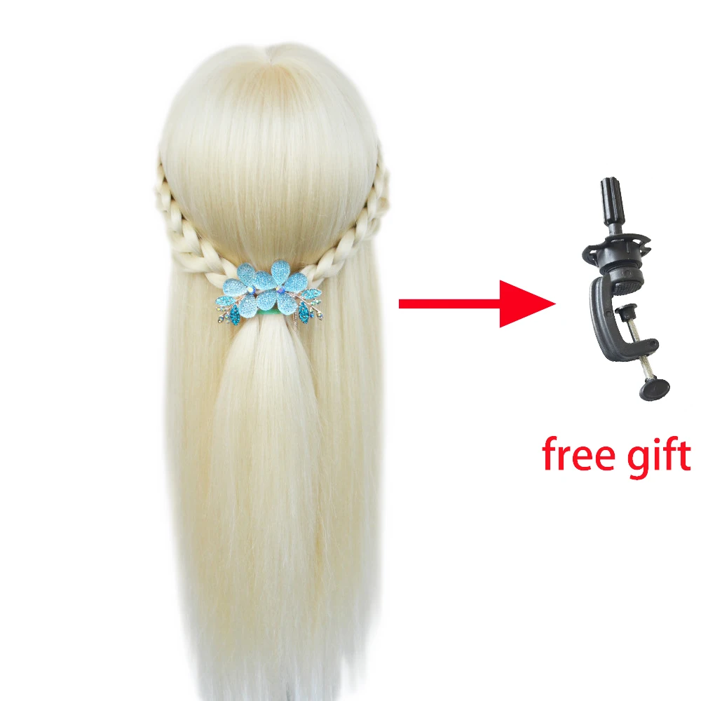 Good Quality training head with long thick white hair practice braid Hairdressing mannequin dolls Styling maniqui tete for sale