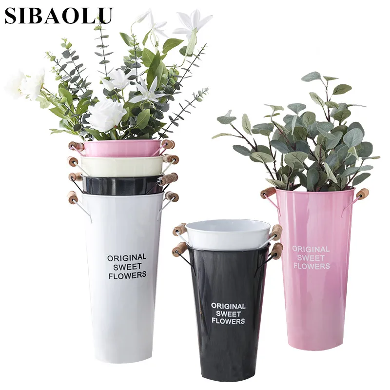 Скандинавские маленькие металлические ковши Цветочные Декоративные вазы с