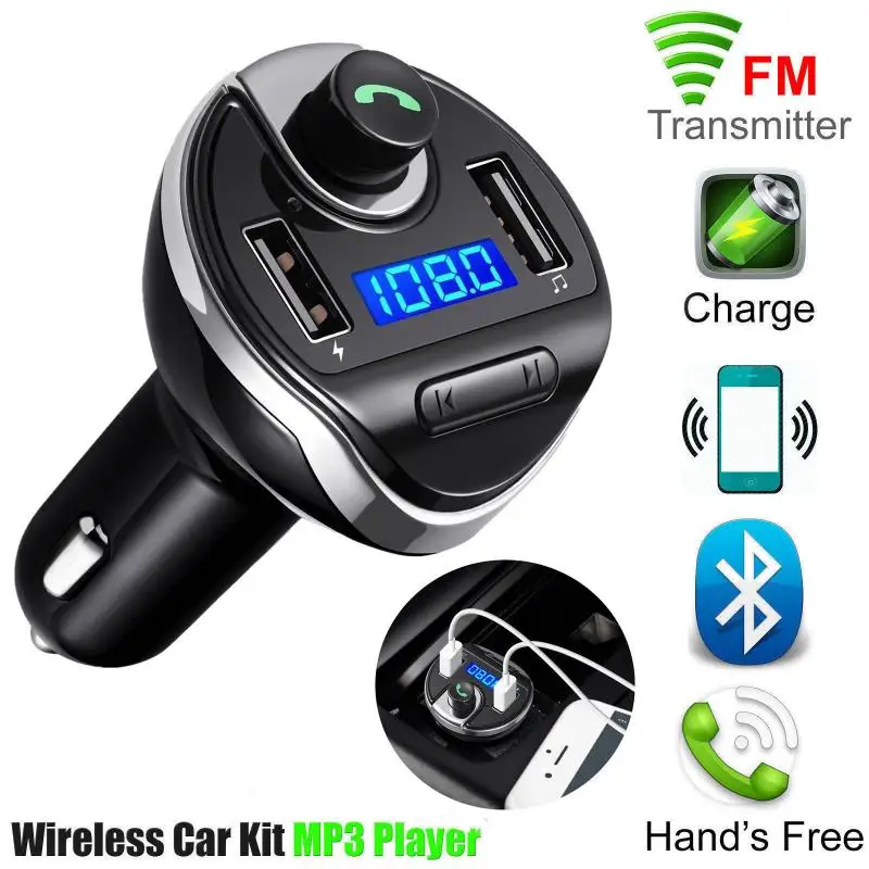 A Беспроводное 4,0 Bluetooth автомобильное быстрое зарядное устройство MP3 плеер fm-передатчик радио Громкая связь вызов двойной usb порты Автомобильное зарядное устройство - Тип штекера: A