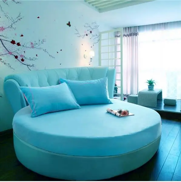 Чистый цвет хлопок Круглый простыня покрывало матрас противоскользящие Чехлы 220