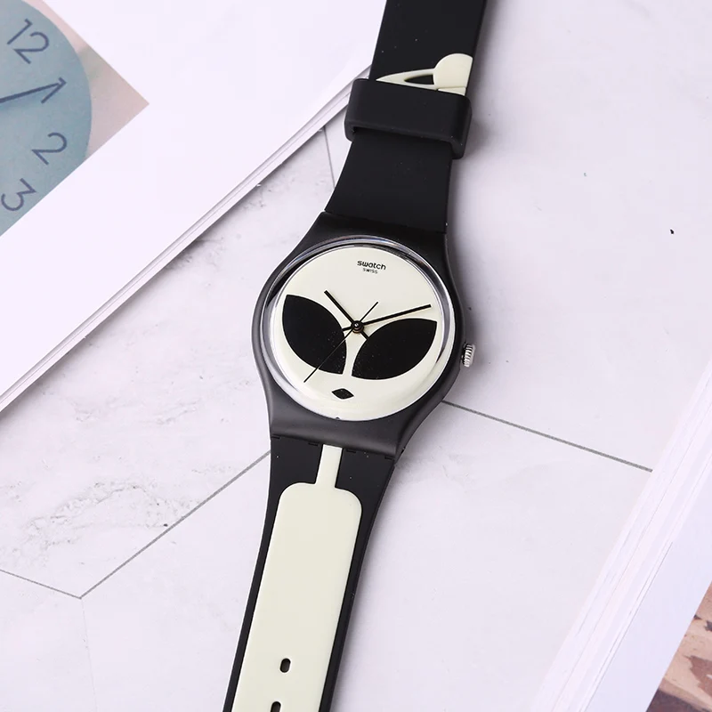 Часы Swatch цветной код кварц мужской и женский стол alien GB307|Женские наручные часы| |