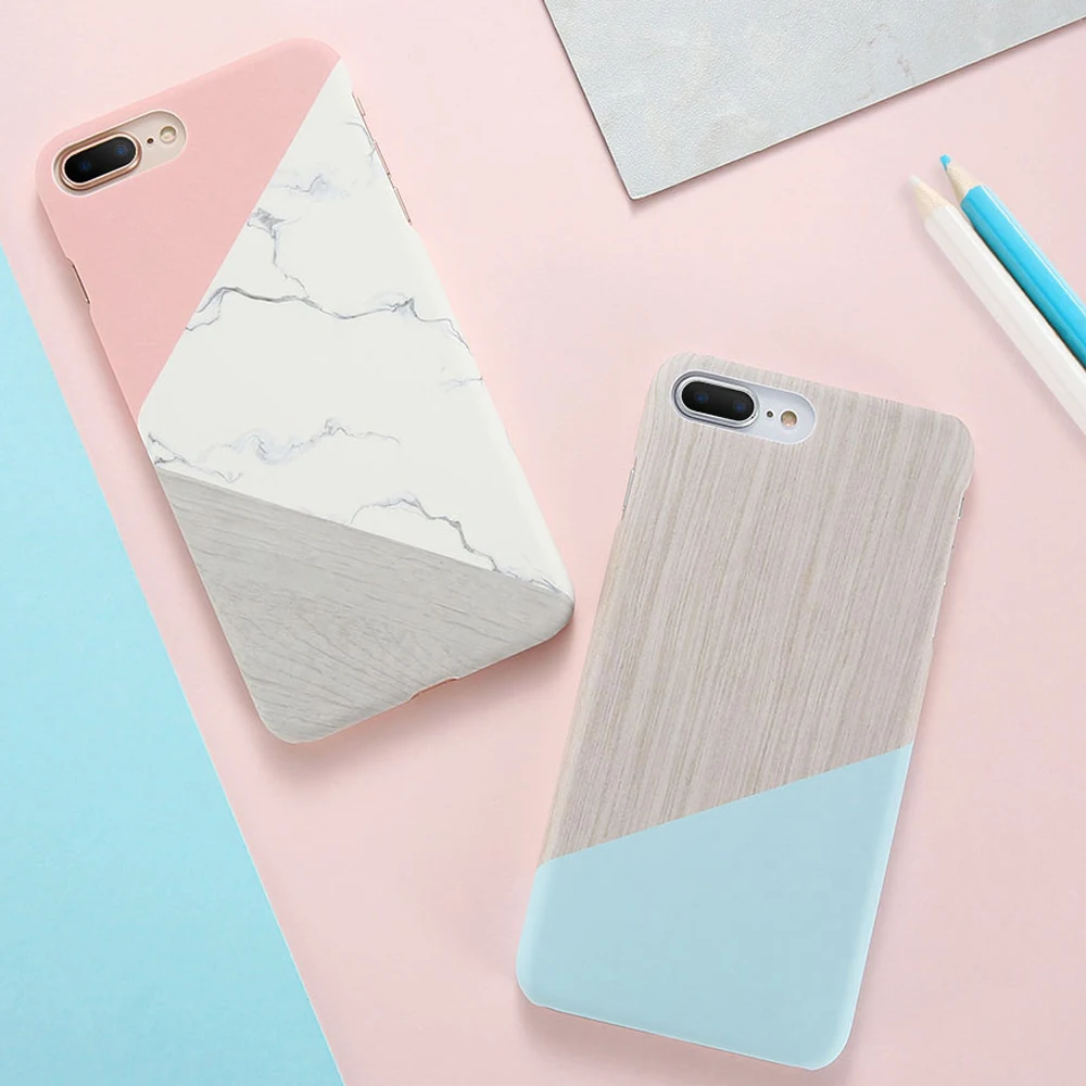 Чехол для iPhone XS Max X 6 7 Plus марморный деревянный ультра тонкий жесткий ПК чехол 8 S 5 5S